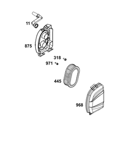 Air Cleaner Group Diagram and Parts List for 9P702-0061-H5  Briggs and Stratton Engine